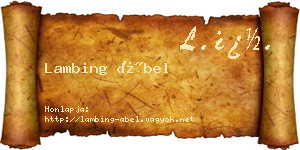 Lambing Ábel névjegykártya