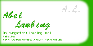 abel lambing business card